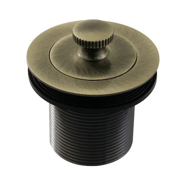 112 Lift and Turn Tub Drain with 134 Body Thread, Antique Brass